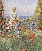 Childe Hassam In the Garden:Celia Thaxter in Her Garden oil painting reproduction